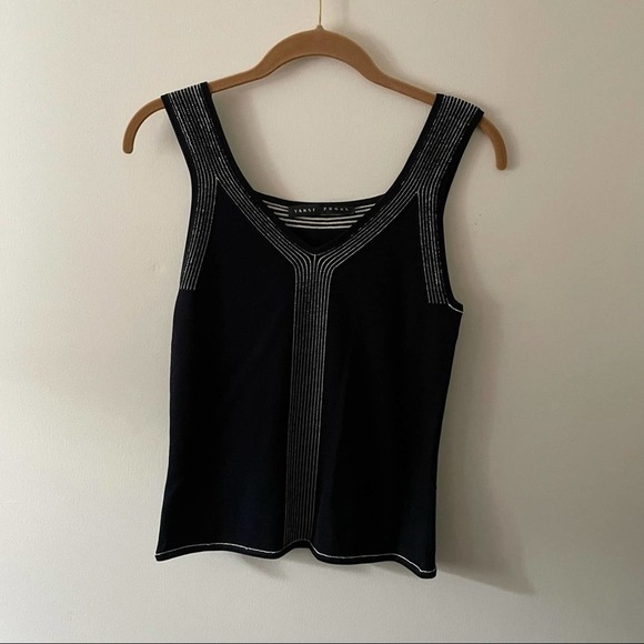 Yansi Fugel Black and Cream Knit Tank - Picture 1 of 5